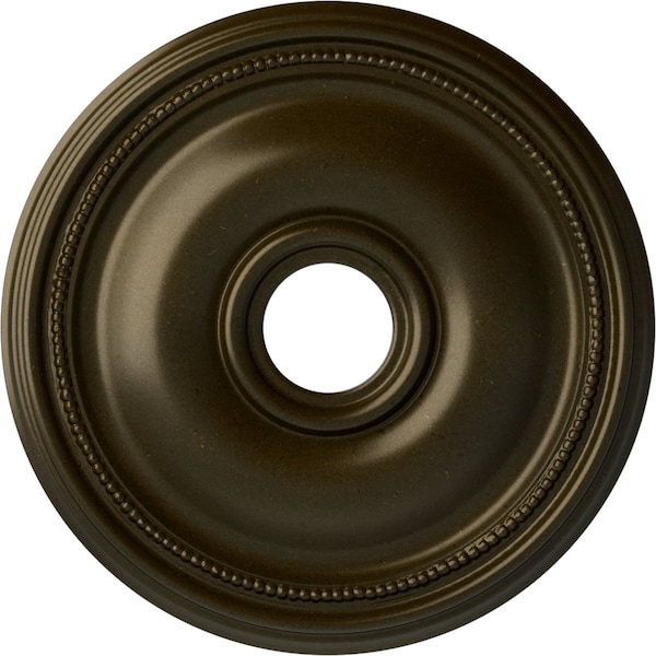Ekena Millwork Bradford Ceiling Medallion (Fits Canopies up to 4 3/8"), 18 1/8"OD x 3 3/4"ID x 1 1/8"P, Green Gold CM18BRGGS - main